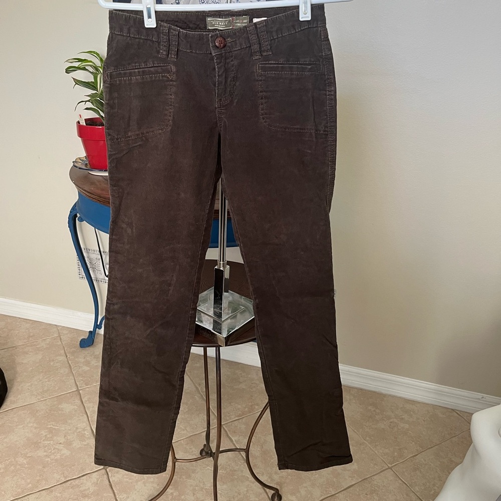 Vintage Y2K Old Navy Lowest Rise Low Rise Corduroy Straight Leg Pants - 0